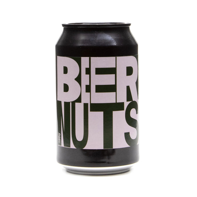 Black can of 100 gram beer nuts salted peanut flavour
