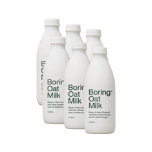 Load image into Gallery viewer, 6 pack of 1 litre white bottles of boring oat milk
