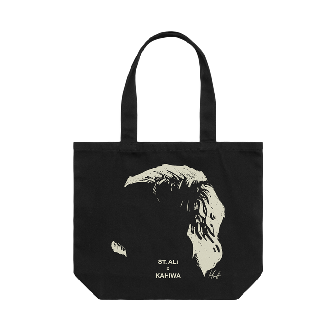 ST. ALi. x KAHIWA Valtteri Bottas Mullet graphic tote bag in black