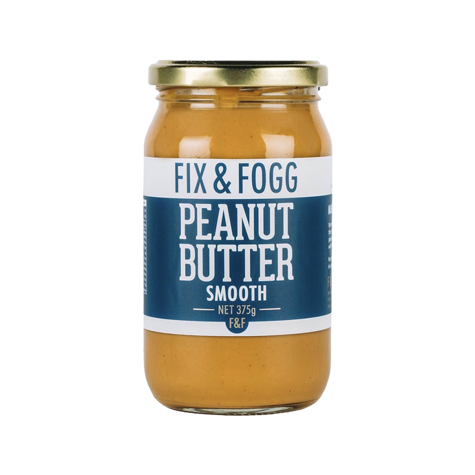 Fix and Fogg Smooth Peanut Butter in jar 375 grams