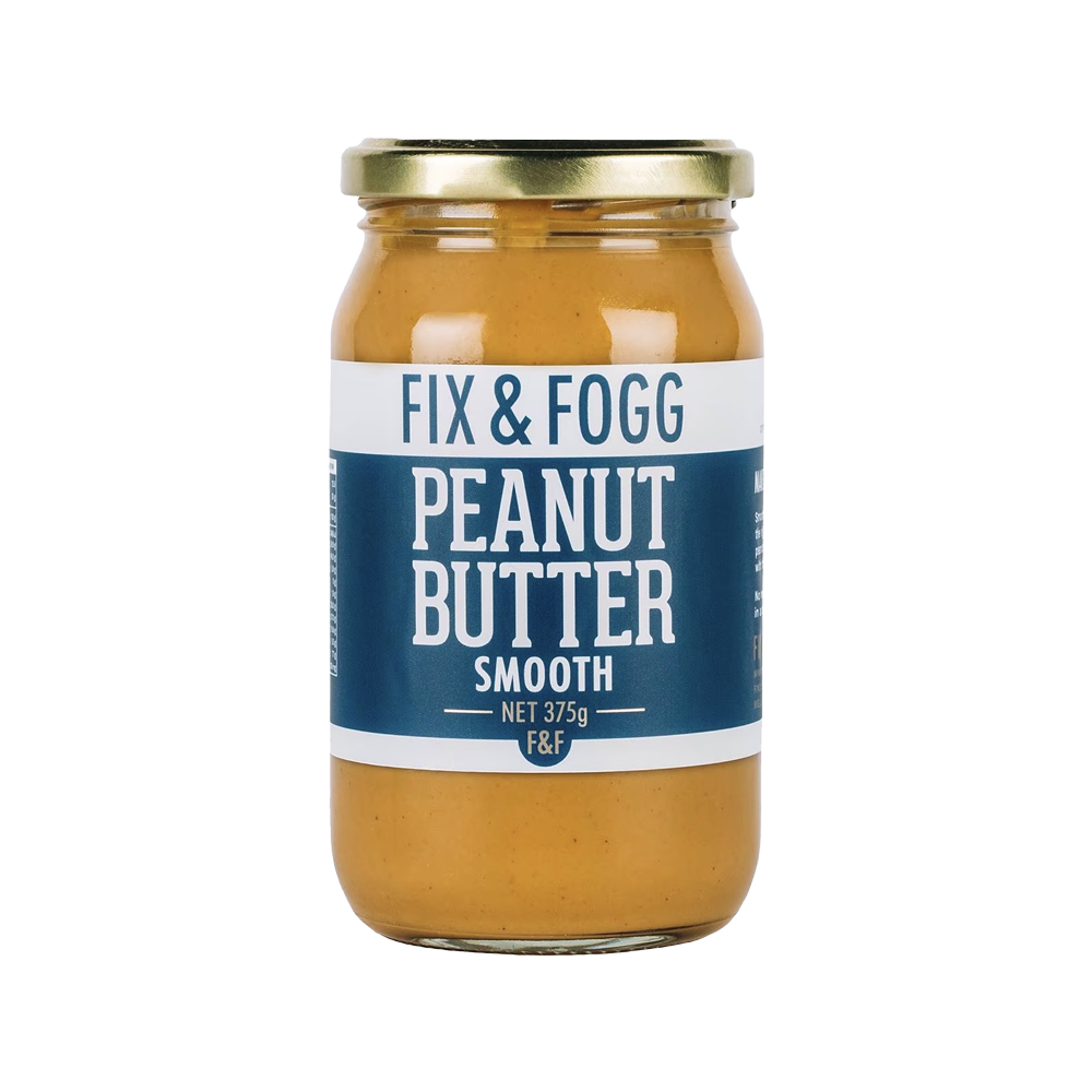 Fix and Fogg Smooth Peanut Butter in jar 375 grams