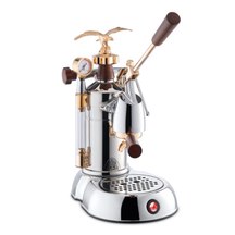 La Pavoni Lever Coffee Machine in gold and silver