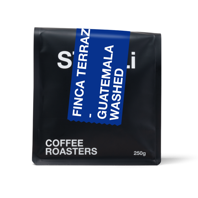 Finca Terraz black and blue 250 gram bag of coffee
