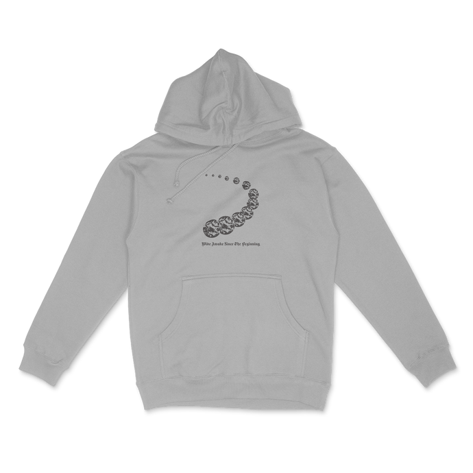 Grey hoodie with black graphic