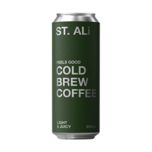 Load image into Gallery viewer, ST. ALi green Feels Good can of cold brew coffee 250 millilitres 
