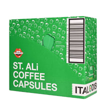 Load image into Gallery viewer, Side of ST. ALi Italo Disco green coffee pods box 60 capsules
