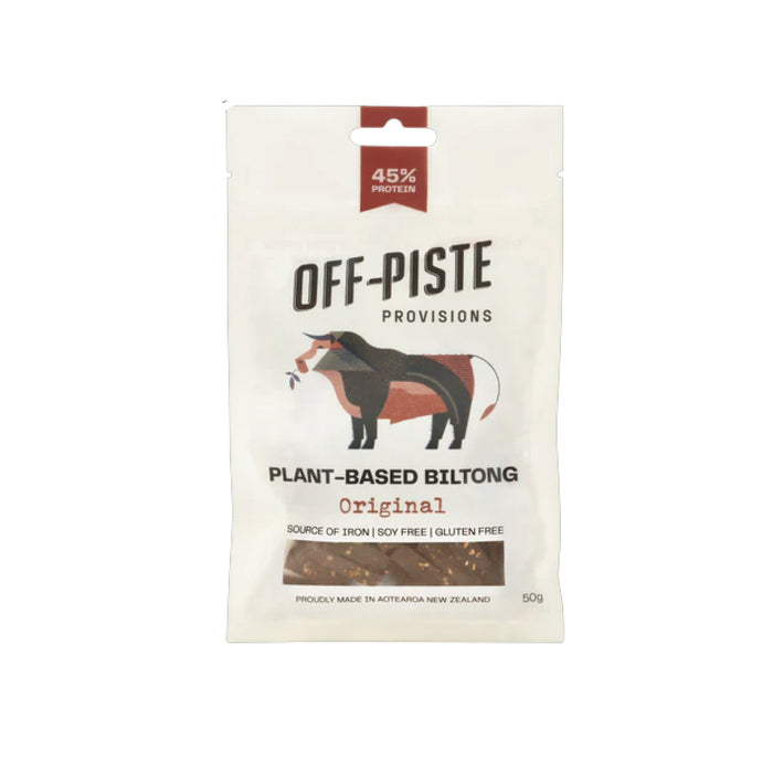 Off-piste plant-based jerky original flavour 50 grams red pack