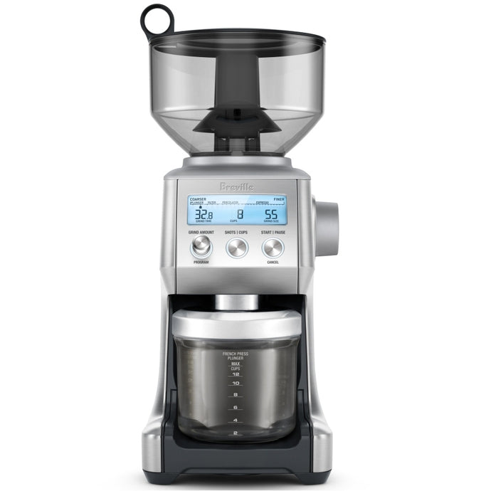 Silver Breville coffee grinder