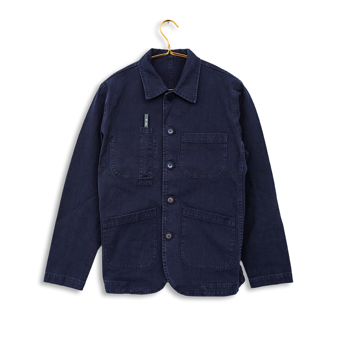 Roasters jacket in blue front view