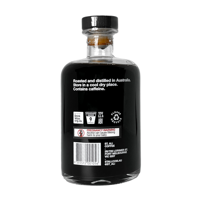 ST. ALi coffee liqueur wide awake 500 millilitre black bottle back view