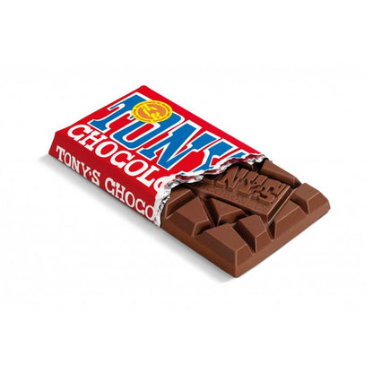 Tony's Chocolonely chocolate coming out of red packet