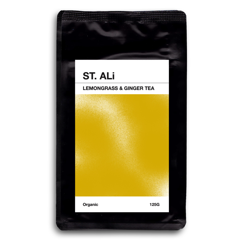 ST. ALi lemongrass and ginger tea 125 grams in yellow and black sachet